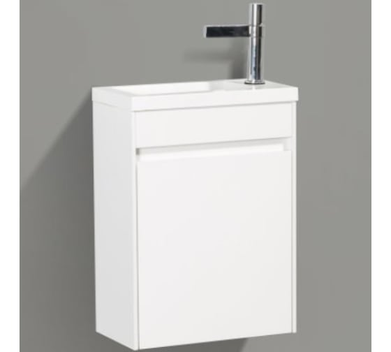 Подвесная база под раковину BelBagno PIETRA MINI Bianco Lucido правая PIETRA MINI-460-1A-SO-BL-R 1