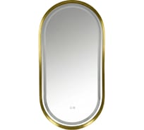 Зеркало овальное Azario Блейк 500x1000x50 мм, LED-подсветка, диммер, подогрев, сенсорный выключатель, матовое золото, 2700-4000-6500 К, 22 Вт АZ-LED011225 00104055