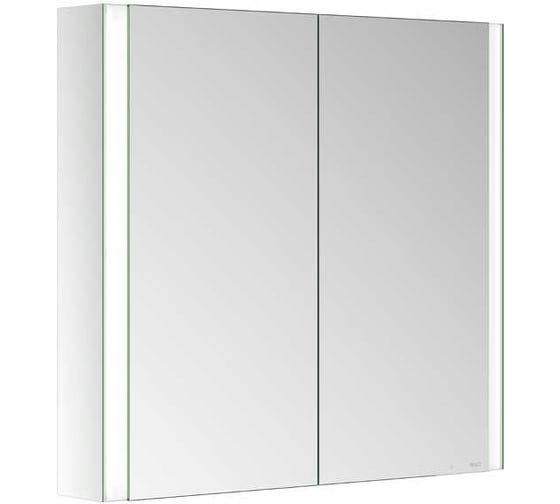 Шкаф зеркальный настенный KEUCO Somaris 800x710x127 мм, 2 дверцы, с подсветкой, алюминий/зеркало 14502002100