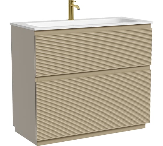 Тумба напольная Sancos Folk Floor 995x445x850 мм, 2 ящика с доводчиками, капучино FL100FCP