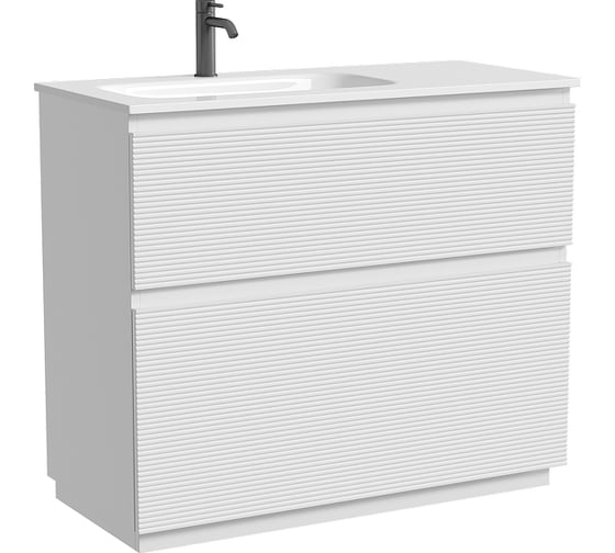 Тумба напольная левая Sancos Folk Floor 995x445x850 мм, 2 ящика с доводчиками, Bianco FL100FLW