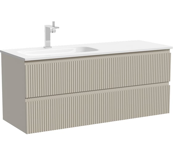 Тумба подвесная левая Sancos Snob R 1195x445x500 мм, 2 ящика с доводчиками, Beige Soft SNR120LCE