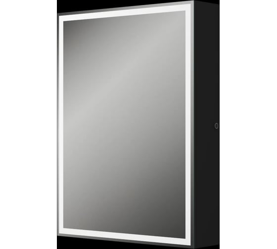 Зеркальный шкаф Bauedge Bau Elite 60х80 Black Edition Soft touch, LED, сенсор, черный оборачиваемый BR6080