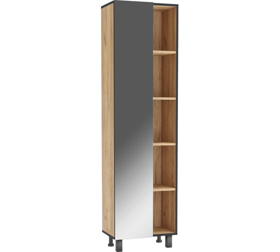 Пенал напольный Домино Крафт 50 (Craft) NEW без ящика, с зеркалом DCr2307P