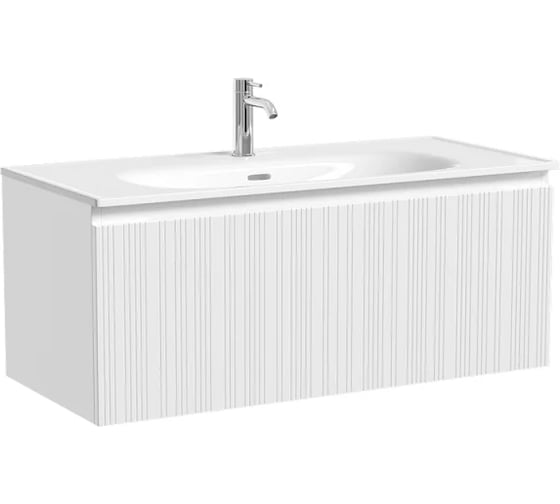 Тумба подвесная Sancos Code 990x453x400, с одним ящиком с доводчиками, белый CD100W