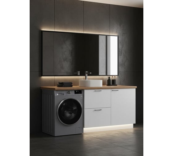 Арника ВГ 1850 белый софт матовый/белый гладкий РМ, со столешницей, в.2 00-00306416