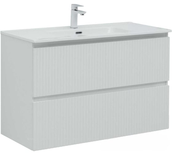Тумба под умывальник Aquanet Джейн 120 Flat, белый матовый 00369186