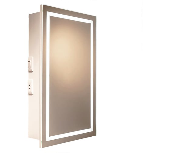 Зеркало-шкаф Azario Hamburg-WHITE 462x762 меx.выключатель, реверсивное крепление 00094430