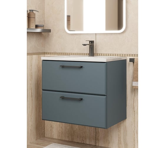 Тумба под раковину для ванной Foster New_60 см, подвесная, серый графит uperwood TFosterNEW60g