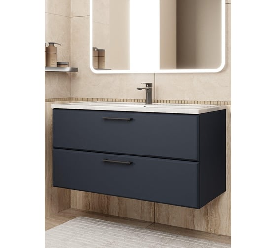 Тумба под раковину для ванной Foster New_100 см, подвесная, черная uperwood TFosterNEW100b