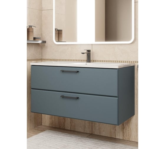 Тумба под раковину для ванной uperwood Foster New_100 см, подвесная, серый графит TFosterNEW100g