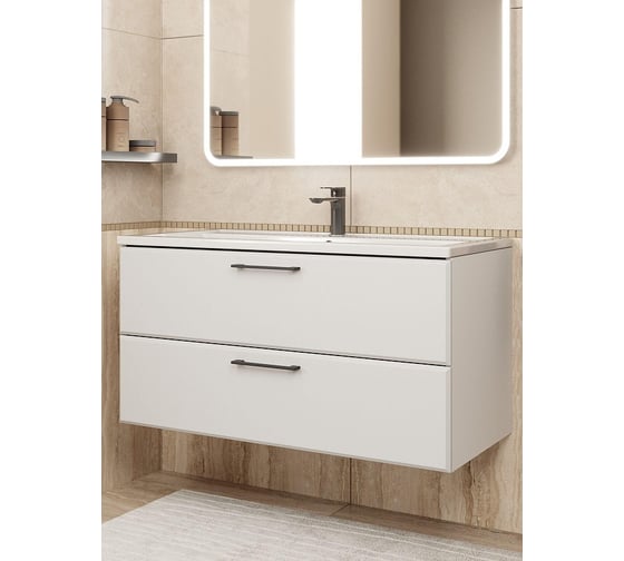 Тумба под раковину для ванной uperwood Foster New_100 см, подвесная, белая TFosterNEW100w