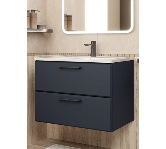 Тумба под раковину для ванной uperwood Foster New_70 см, подвесная, черная TFosterNEW70b