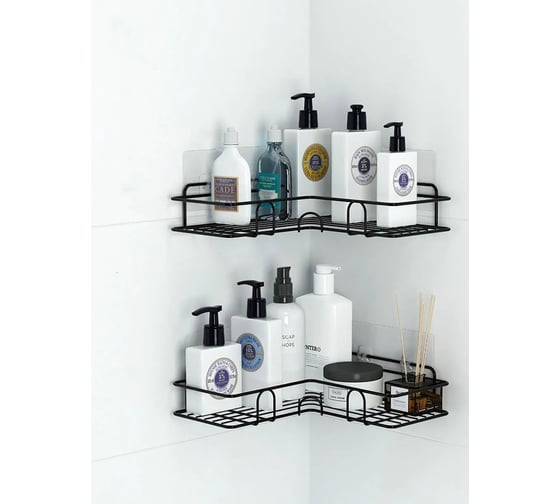 Полка для ванной ZDK Homium черный, размер 26.5x26.5x6 см shelf3black