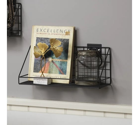 Полка для ванной ZDK Homium черный, 35x12x15 см shelf5black