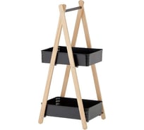 Стеллаж для хранения MY SPACE 2 полки, черный/бамбук STB2P