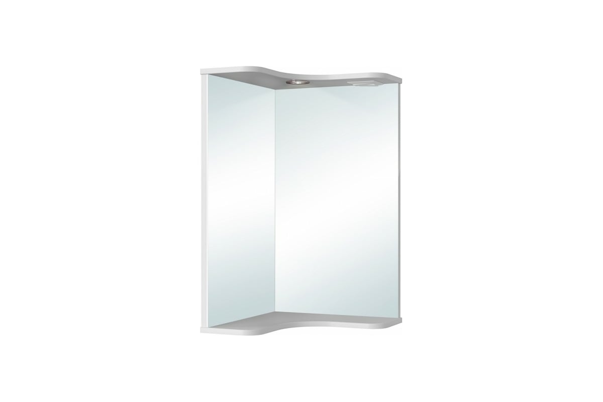 Навесной угловой зеркальный шкаф в ванную навесной