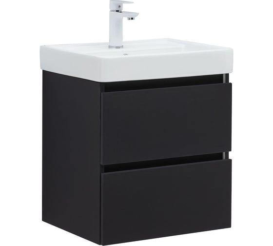 Тумба Aquanet Вега 2.0 50 (Ирис T) 2 ящика цв. черный 00362542
