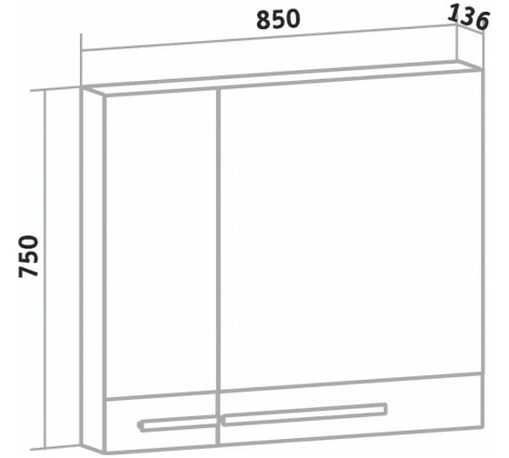 Зеркальный шкаф Runo Вудлайн 85 00-00001007