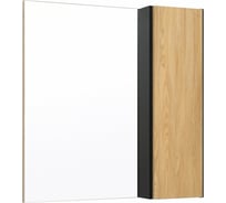 Зеркальный шкаф Runo Мальта 70 дуб, черный, универсальный 00-00001101