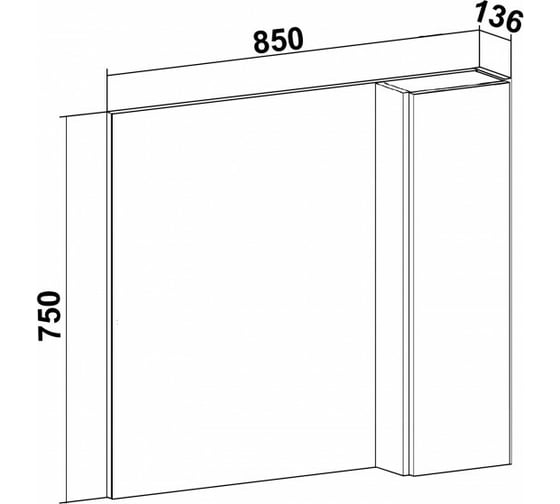 Зеркальный шкаф Runo Мальта 85 дуб, черный, универсальный 00-00001103