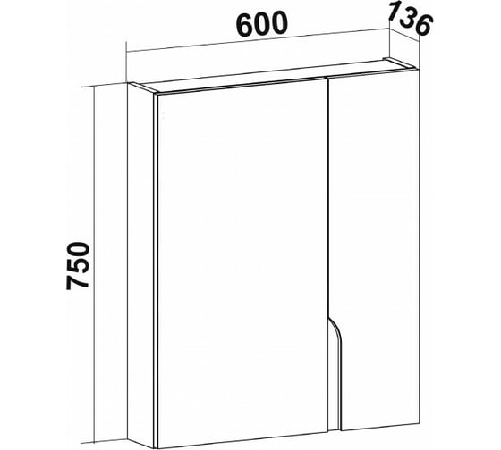 Зеркальный шкаф Runo Стокгольм 60 00-00001126