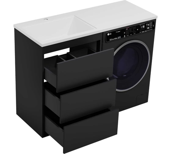 Напольная тумба Brevita GRAFIT-60 3 ящика, под стиральную машину GRA-01060-013Я