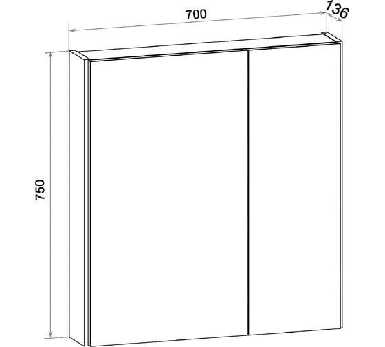 Зеркальный шкаф RUNO Дублин 70 дуб 00-00001068