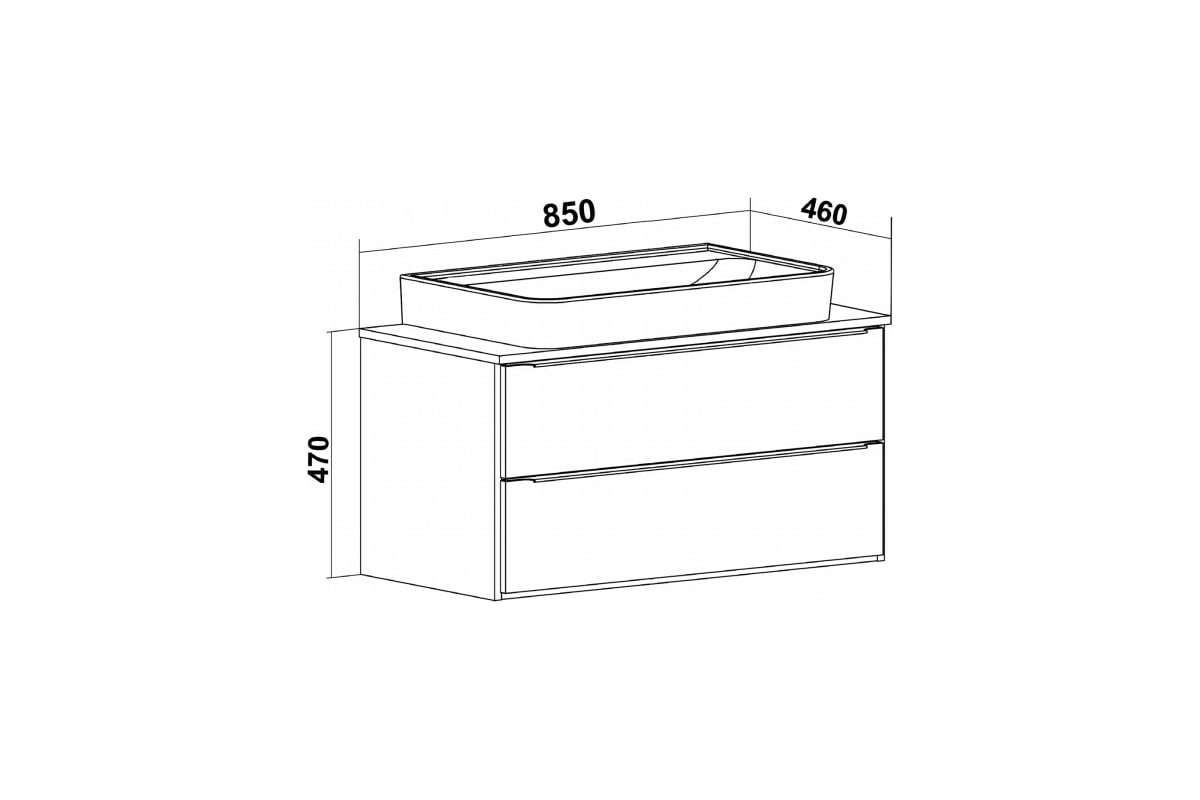 Тумба RUNO Мальта 85 дуб/черный, под умывальник Moduo Square 50/Гамма ...