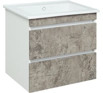 Тумба Runo МАНХЭТТЕН 65 подвесная, серый бетон, под умывальник Оскар 65 00-00001018