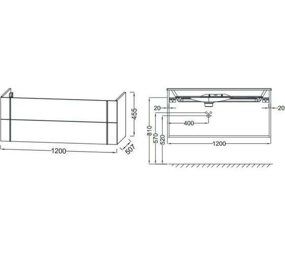 Мебель для раковины Jacob Delafon 120 см - 2 ящика, белый лак EB3035-G1C 00000061438