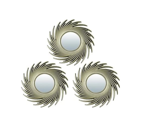 Комплект декоративных зеркал QWERTY Плезир золото, 3 шт, D=8 см 74049