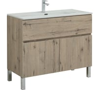 Тумба Aquanet Алвита new 100 напольная 1 ящик, 2 двери, дуб веллингтон белый (277557) 00277557