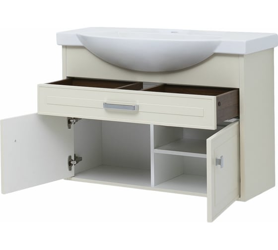 Тумба Aquanet Монро 95 бежевый матовый, 1 ящик, 2 дверцы (235593) 00235593