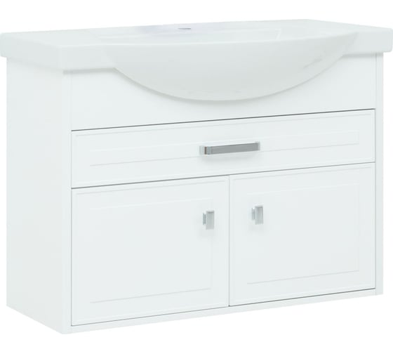 Тумба Aquanet Монро 95 белый матовый, 1 ящик, 2 дверцы (235594) 00235594