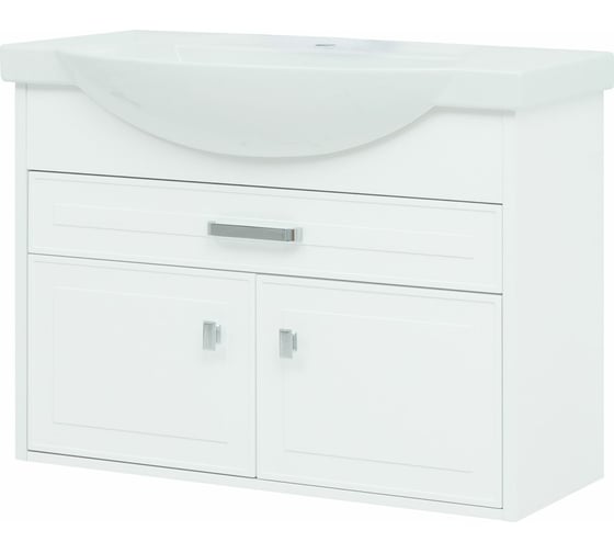 Тумба Aquanet Монро 95 белый матовый, 1 ящик, 2 дверцы (235594) 00235594