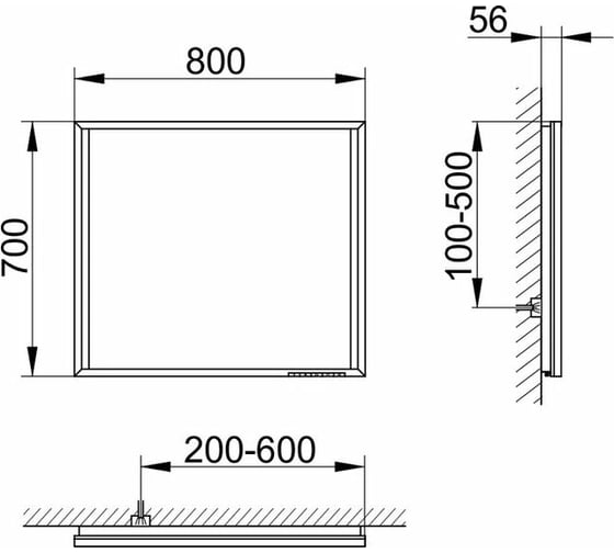 Зеркало с подсветкой KEUCO EDITION 90 19097012500 800x700x56 мм 00000106168