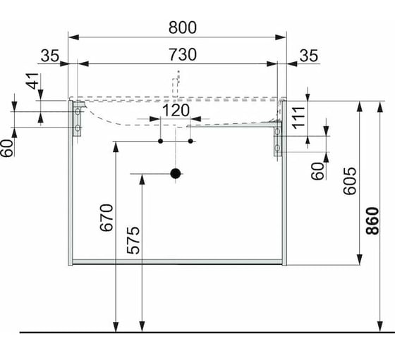 Тумба под умывальник KEUCO PLAN 32962180000 800x490x605 мм, кашемир 00000106150