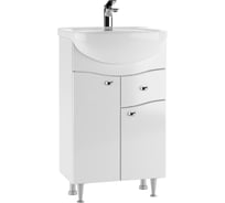 Тумба под умывальник Айсберг Уют 50 Волна с верхним ящиком В1 DA1013T