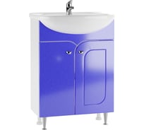 Тумба под умывальник Айсберг Уют 60 Радуга Синий металлик без ящика (разобранная) DA1112TR