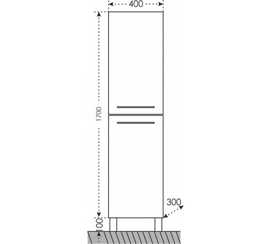 Шкаф-пенал СаНта Вегас 40 бельевая корзина, напольный/подвесной 526005