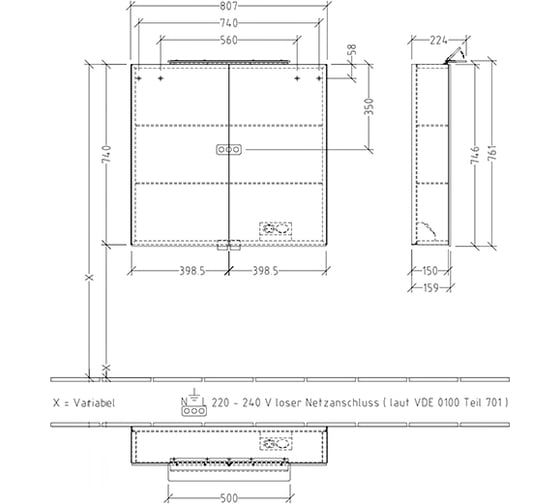 Зеркало-шкаф Villeroy & Boch My View Now 80 White Brilliant A4398000 00297660