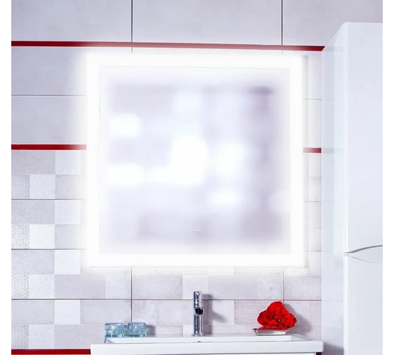 Зеркало Бриклаер Вега/Мальта 85 LED подсветка на взмах руки, часы 4627125415319