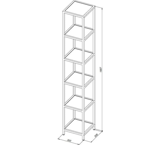Стеллаж ALLEN BRAU Liberty 1.33005.BB 30 черный браш 00274348