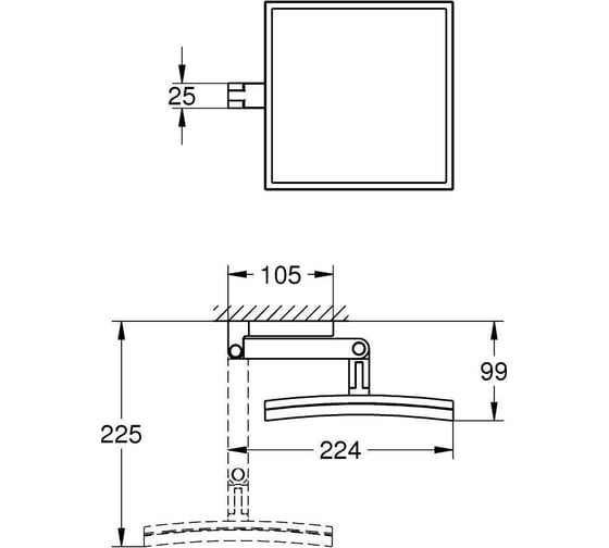 Косметическое зеркало GROHE Selection Cube 40808000