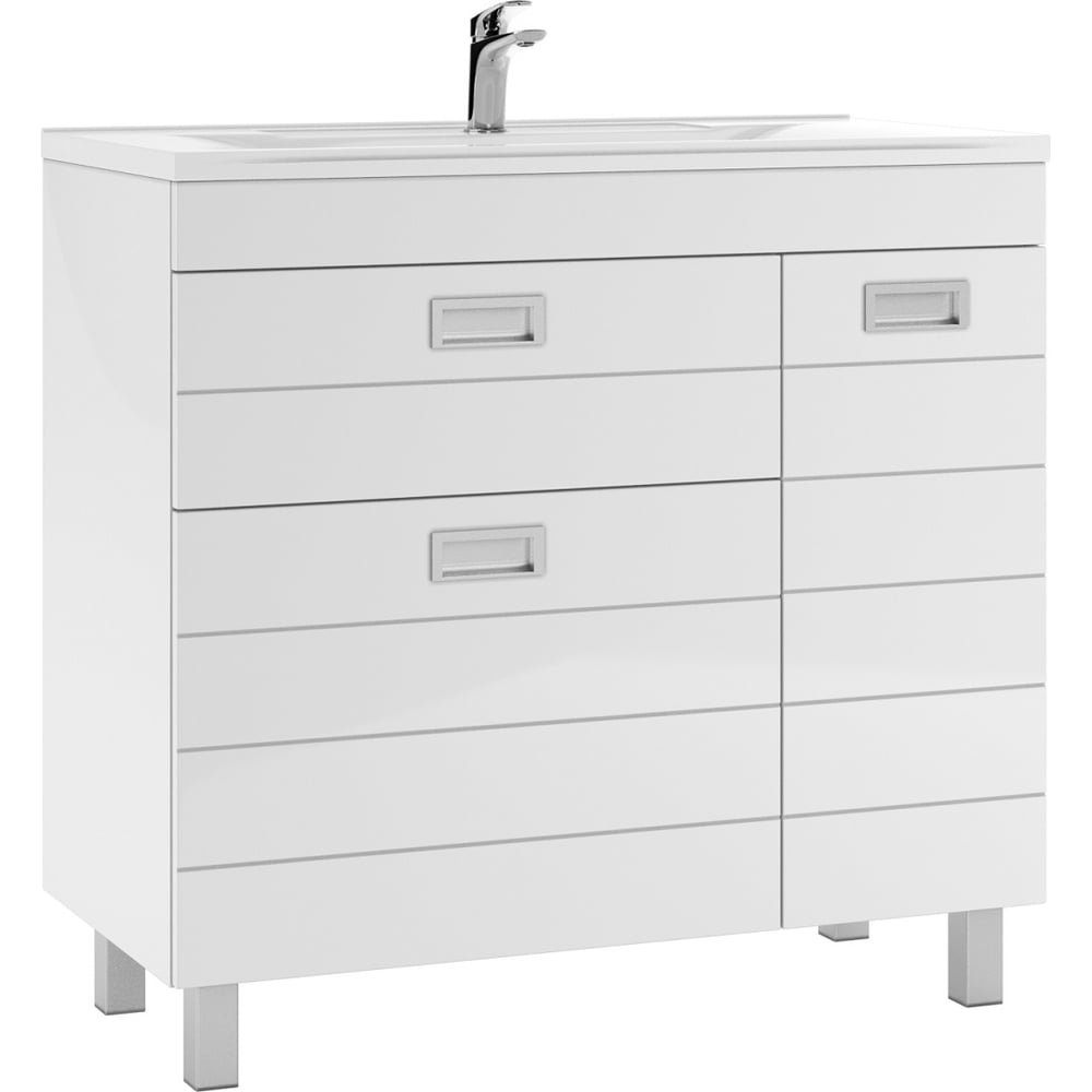 Тумба под умывальник "Elen 90" Домино Cube с 2 верхними ящиками В2 ...