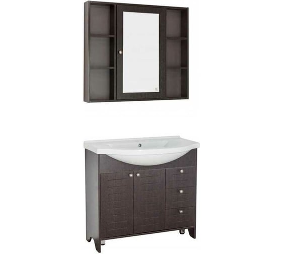 Зеркальный шкаф Style Line Кантри 900, Венге ЛС-00000462