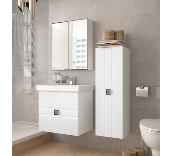 Зеркальный шкаф Style Line Амарант 600, белый ЛС-00000351