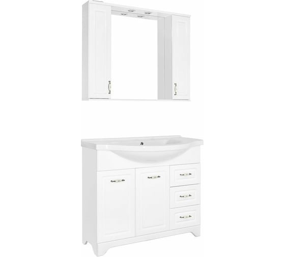 Зеркальный шкаф Style Line Олеандр-2 1000/С, белый ЛС-00000583