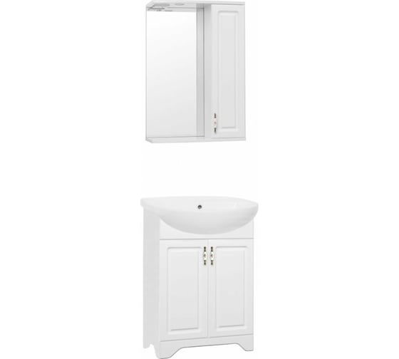 Зеркальный шкаф Style Line Олеандр-2 550/С, белый ЛС-00000049
